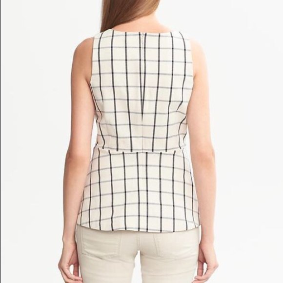 Banana Republic Windowpane Peplum Top - Picture 2 of 2